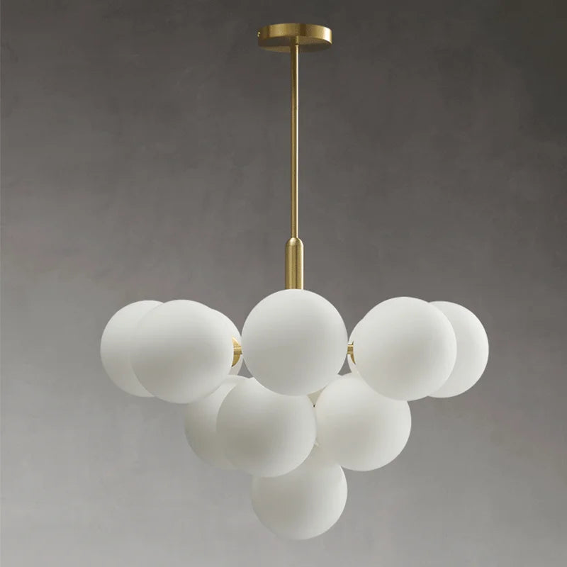 Nordic copper and glass designer LED chandelier - vue 5 sur 9