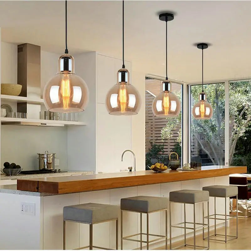 Nordic glass LED pendant light for table lighting