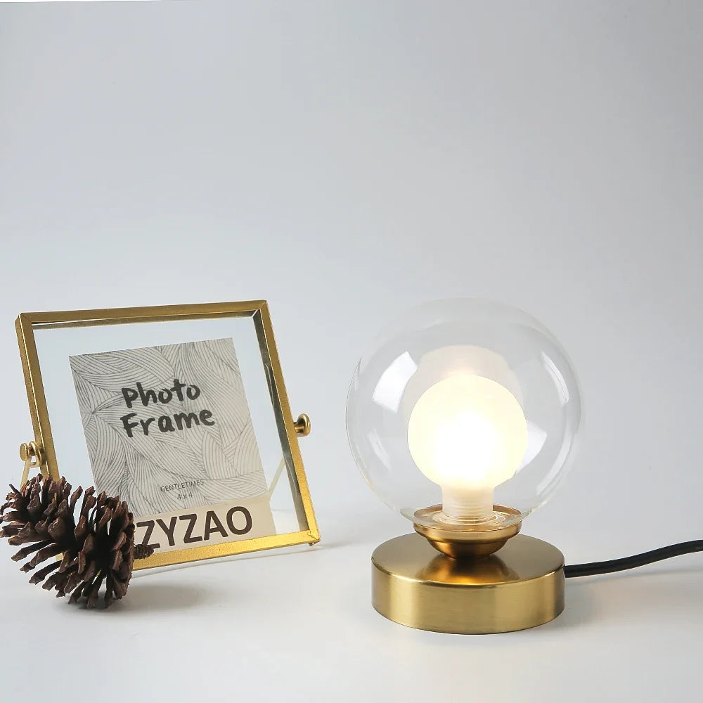 lampe à poser en verre doré pour éclairage décoratif intérieur - vue 3 sur 8