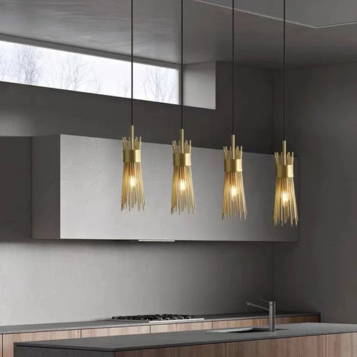 Decorative solid copper LED chandelier for home, creative design - vue 4 sur 16