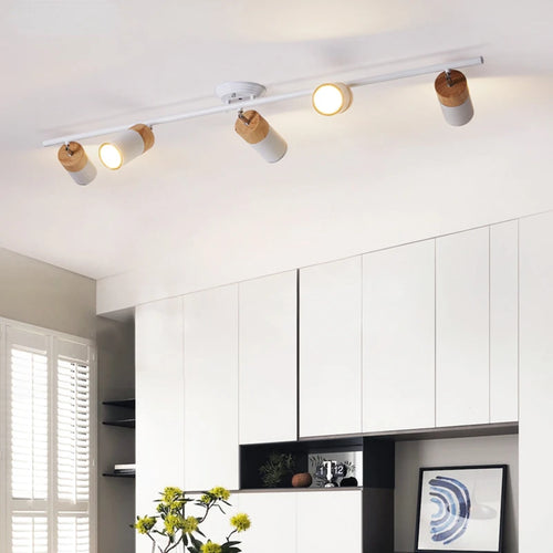 Nordic LED strip chandelier with decorative spotlights for interiors - vue 2 sur 14