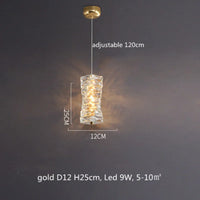 Modern dimmable crystal and steel pendant with remote control