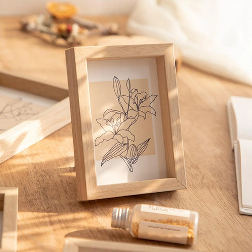 Wooden photo frame for wall and desk decoration - vue 4 sur 6