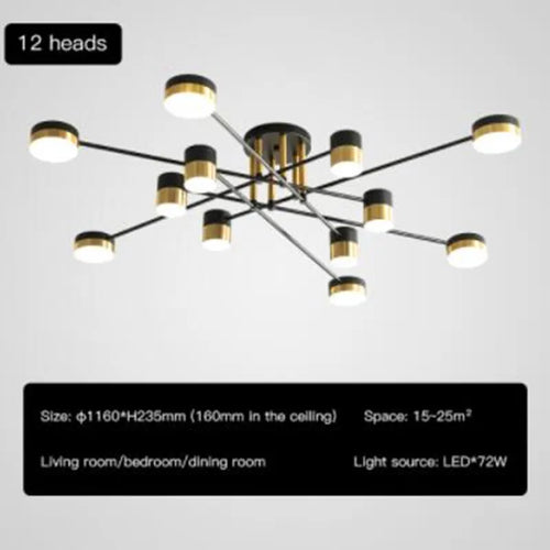 Modern nordic LED chandelier for interior - vue 9 sur 11