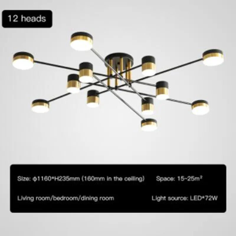 Modern nordic LED chandelier for interior - vue 8 sur 11