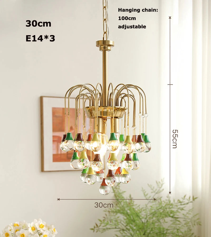 Modern angel's tear crystal LED ceiling light pendant