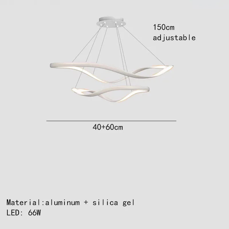 Modern simple irregular ring chandelier with adjustable cord decorative