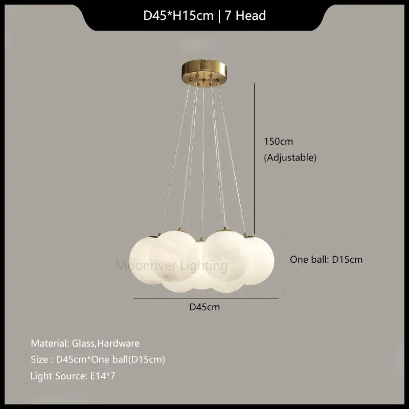 Modern glass globe pendant light for interior decoration