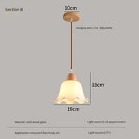 Modern nordic LED pendant chandelier in wood and glass