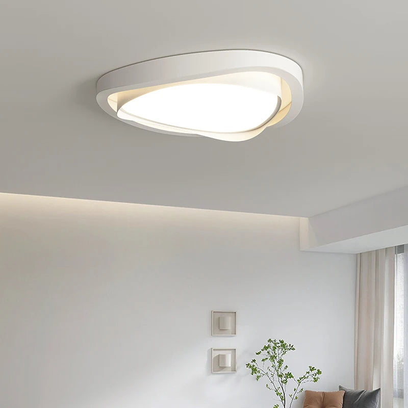 Modern cream living room ceiling light with full spectrum eye protection - vue 5 sur 8