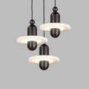 Marble and aluminium LED pendant light with adjustable cord