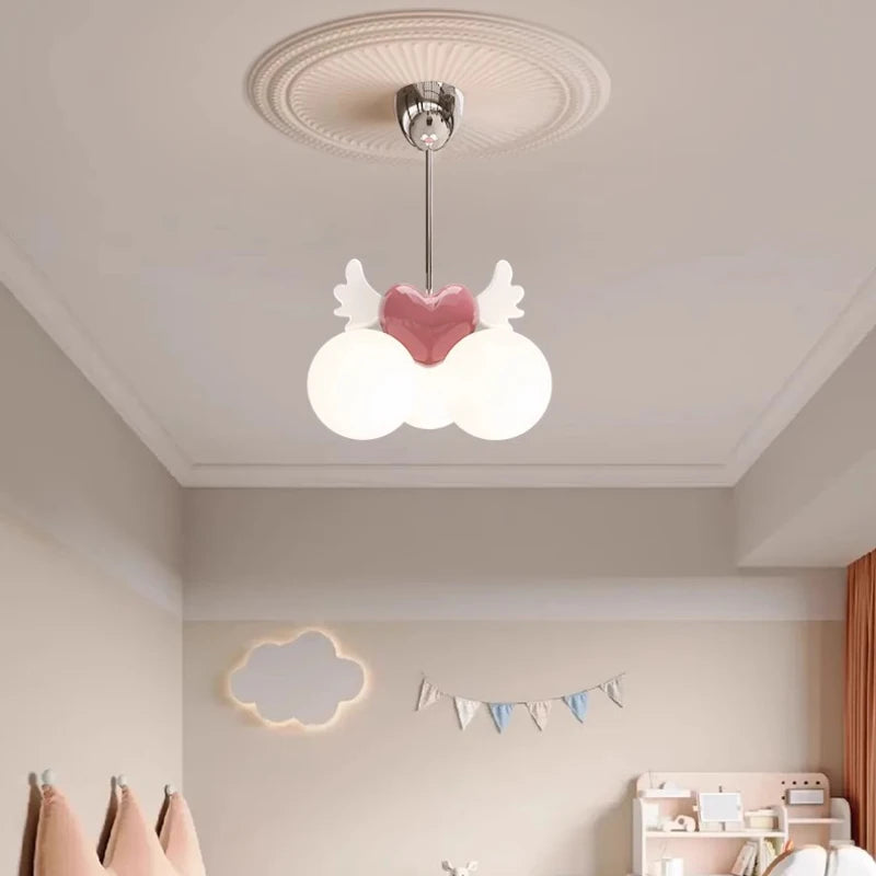 Romantic chandelier for children's bedroom princess glass decor
