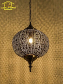Vintage iron pendant light with Thai design for an elegant interior