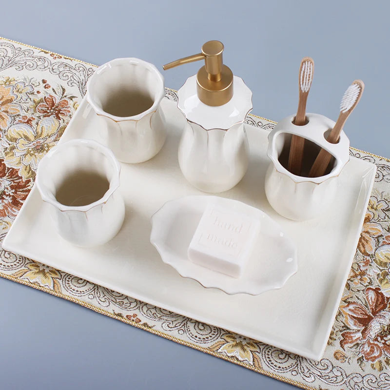 premium Jingdezhen ceramic bathroom set - vue 3 sur 6