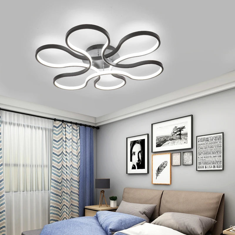 Modern creative aluminium LED chandelier for restaurant or bar - vue 6 sur 11