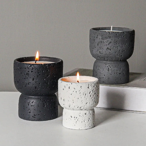 European style cement scented candle for craft decoration - vue 2 sur 10