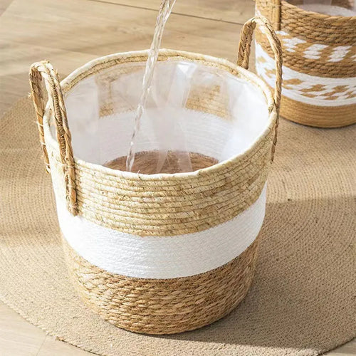natural wicker basket for garden and decorative storage - vue 4 sur 15