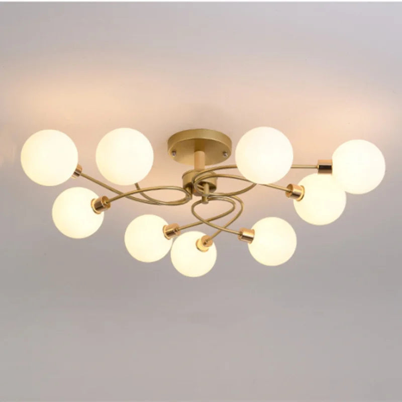 Nordic glass ball ceiling light gold or black for living room, bedroom, hall, home decor