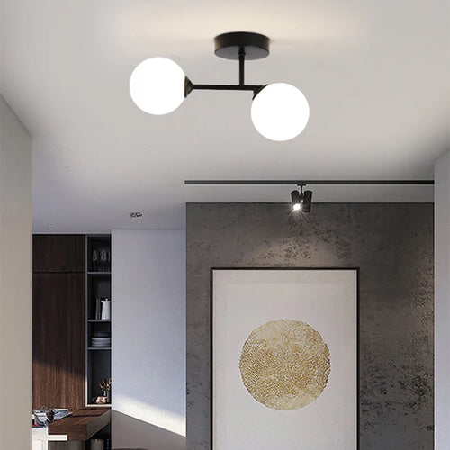 Led ceiling light nordic sphere for bedroom, living room, hallway decor - vue 3 sur 8