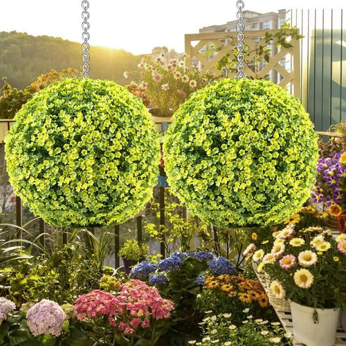 Artificial grass topiary balls for outdoor decoration - vue 2 sur 14