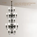 Copper chandelier with elegant and modern glass shade