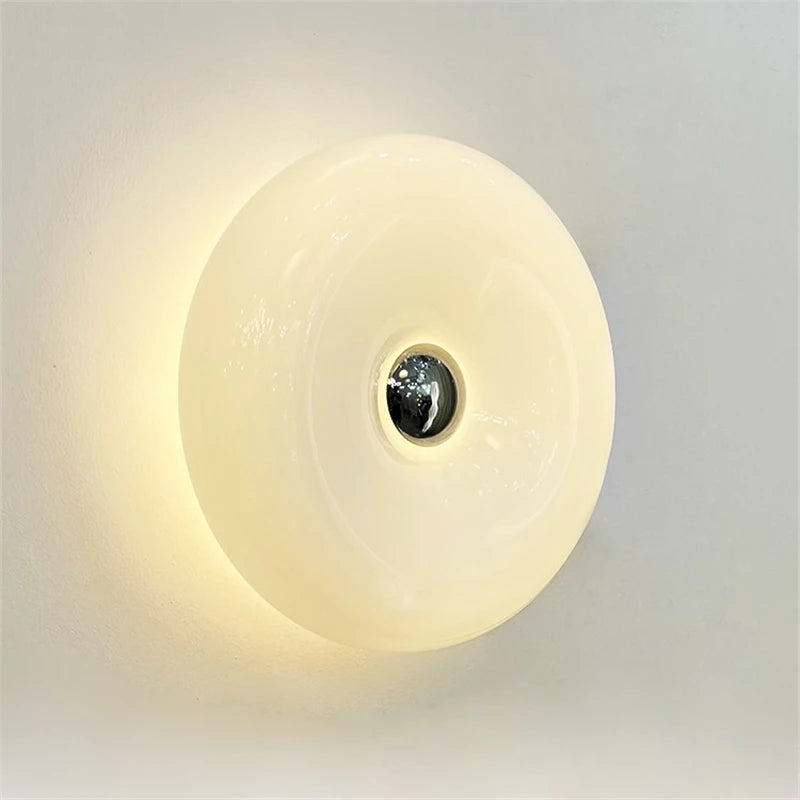 Nordic glass wall light with donut design