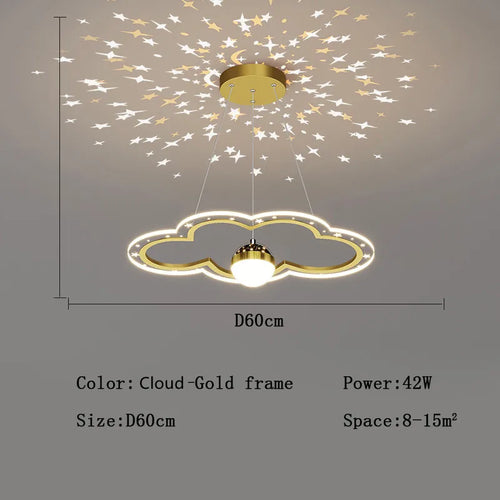 Creative luminous star chandelier for children's room - vue 13 sur 21