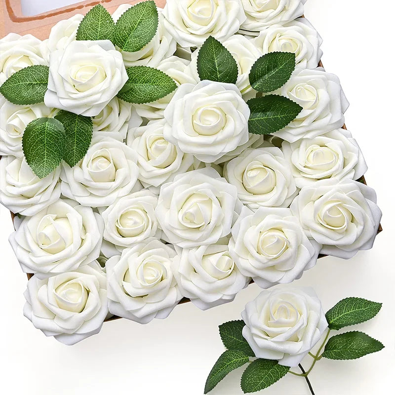 Set of 25 artificial roses for wedding and party decorations - vue 10 sur 11