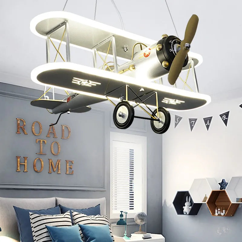 Creative helicopter airplane chandelier for modern children's room - vue 4 sur 9