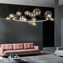 Modern glass chandelier with bubbles for elegant interiors