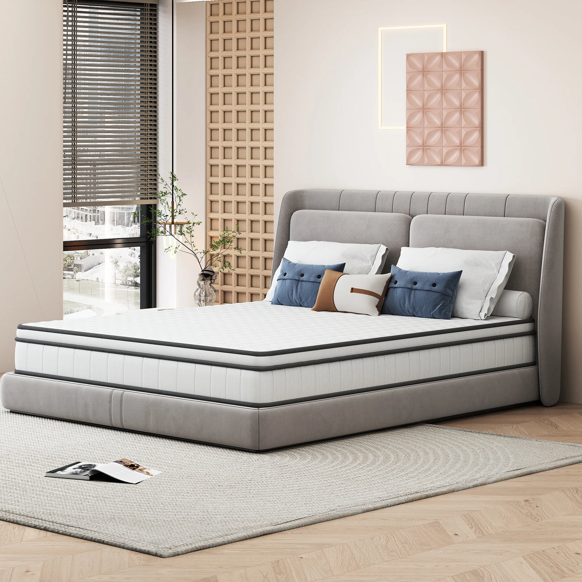 7-Zone Spring Matratze 25cm thick,Medium-Firm Orthopedic, Extra Comfort, Breathable &amp; Quiet,Breathable 3D fabric - vue 5 sur 9