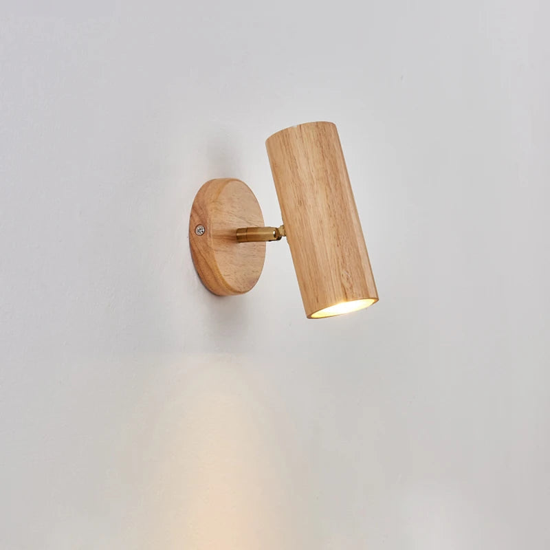 Nordic style wooden wall light for indoor decoration - vue 4 sur 9
