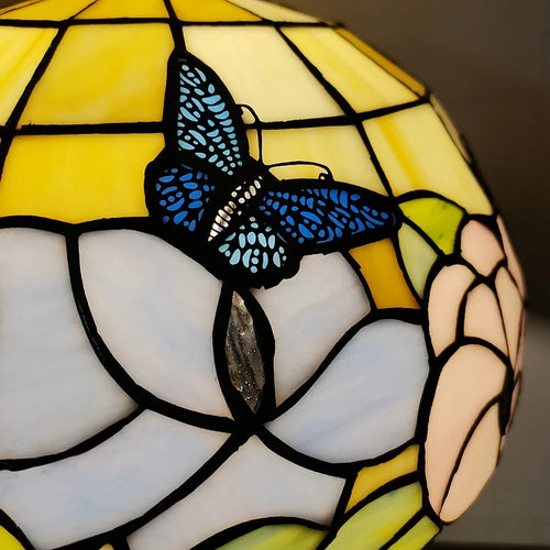 Tiffany style butterfly table lamp for decoration and gift - vue 7 sur 6