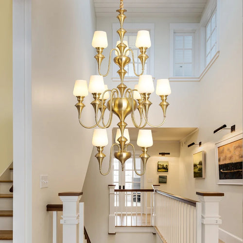 black copper led chandelier for elegant hotel decoration - vue 7 sur 22