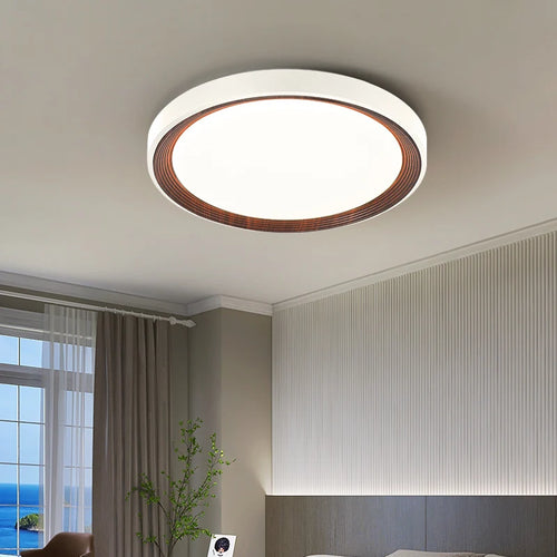 Modern walnut ceiling light for master bedroom - vue 5 sur 12