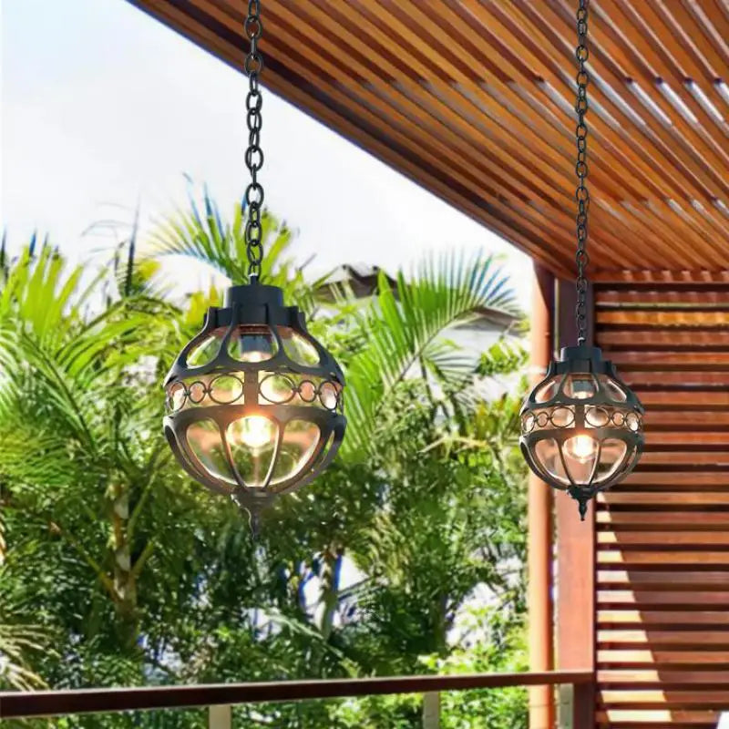 Industrial glass pendant light for indoor and outdoor decoration