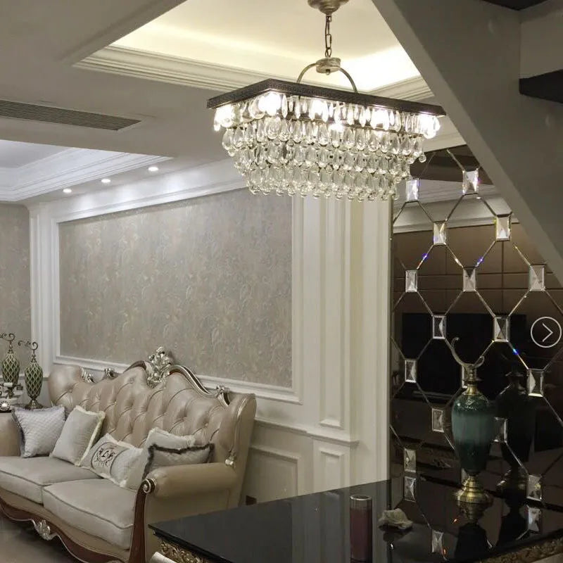 Retro crystal teardrop LED pendant light for interior decor