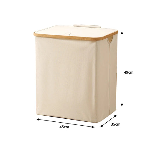 foldable laundry basket with oxford fabric lid - vue 16 sur 17
