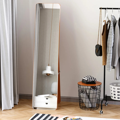 elegant and practical wooden freestanding wall mirror - vue 7 sur 7