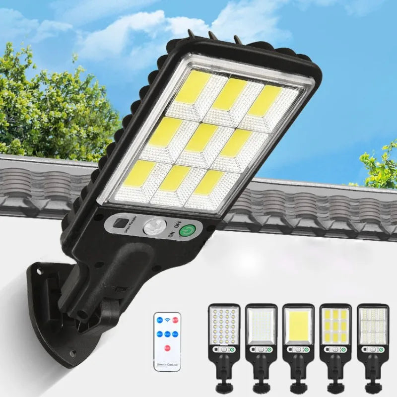Outdoor solar floor lamp with remote control and motion detection