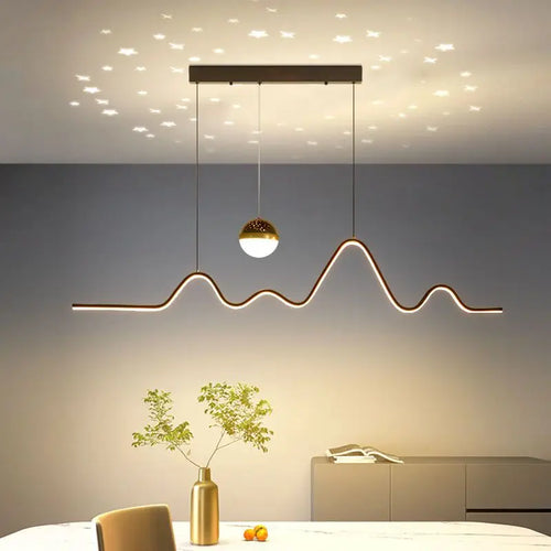 Minimalist Nordic chandelier with creative starry sky lighting - vue 7 sur 10