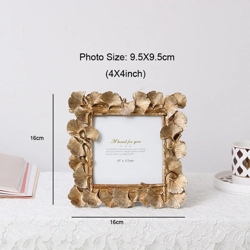 Retro decorative ginkgo leaf photo frame - vue 8 sur 10