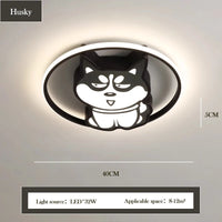Cute shiba inu, husky and duck children's ceiling light