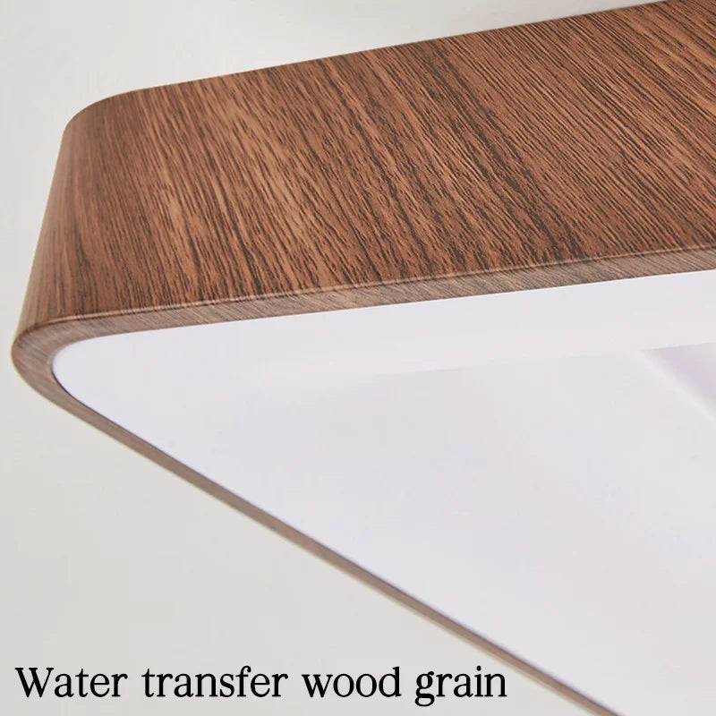 LED ceiling lights with wood effect, round, rectangle, square - vue 5 sur 13