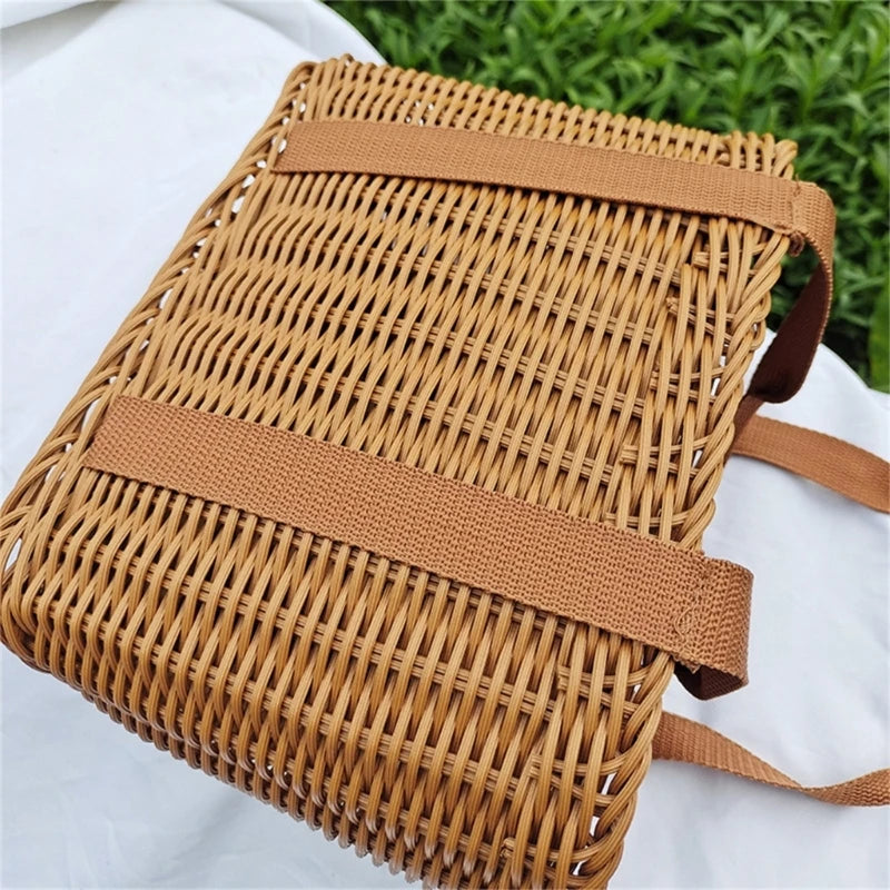 woven basket for fruits and flowers with handles, space-saving - vue 6 sur 8