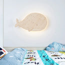 Decorative modern wooden whale wall light for children