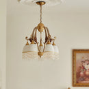Retro copper chandelier with vintage medieval pendants