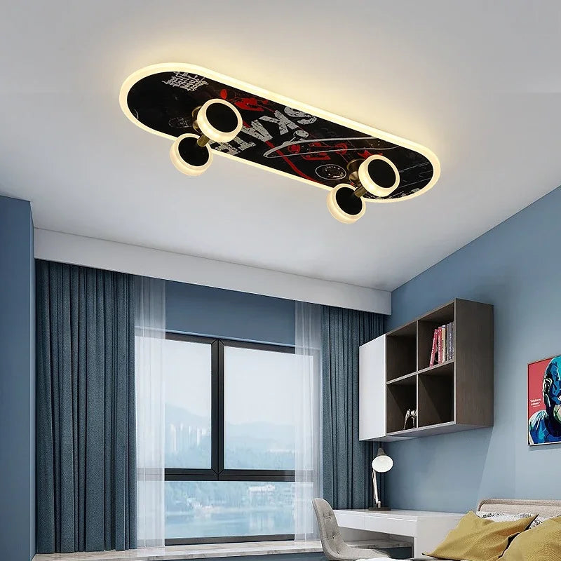 Creative skateboard ceiling lights