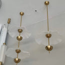 Gold metal lotus design art deco pendant light