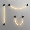 Minimalist LED wall light in flexible woven silicone fibre
